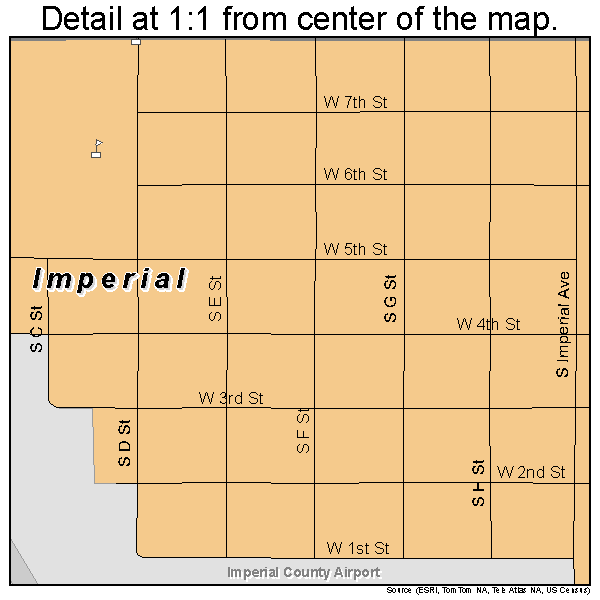 Imperial, California road map detail