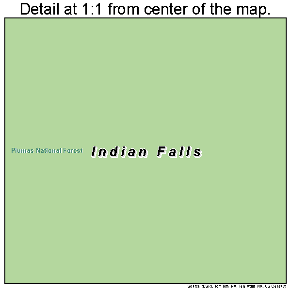 Indian Falls, California road map detail