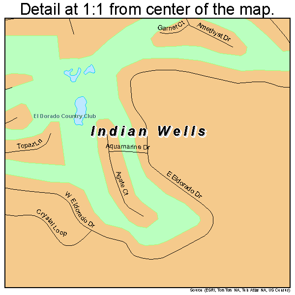 Indian Wells, California road map detail