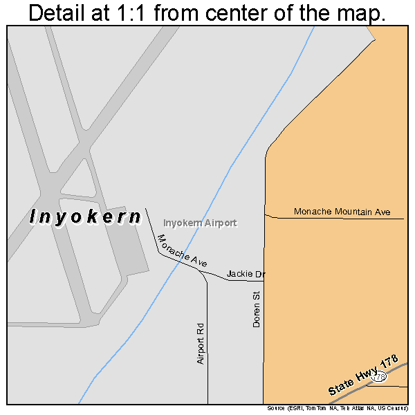 Inyokern, California road map detail
