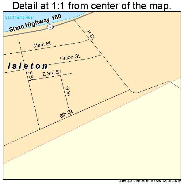 Isleton, California road map detail