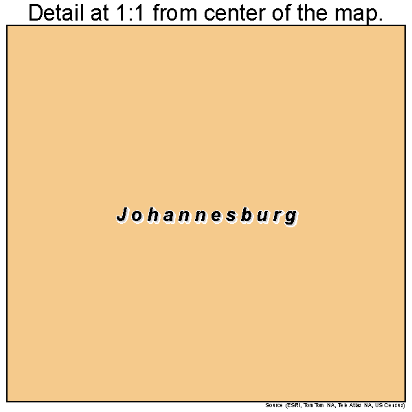 Johannesburg, California road map detail