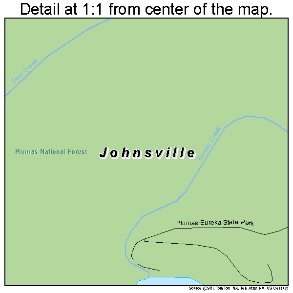 Johnsville, California road map detail