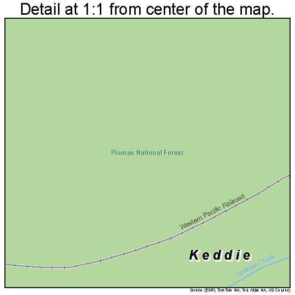Keddie, California road map detail