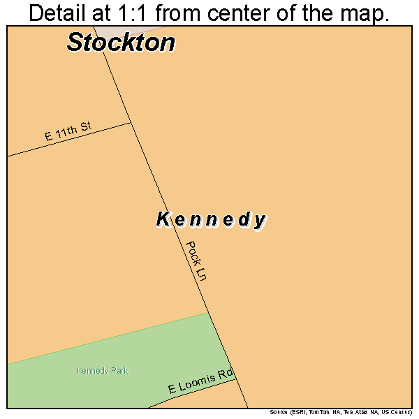 Kennedy, California road map detail