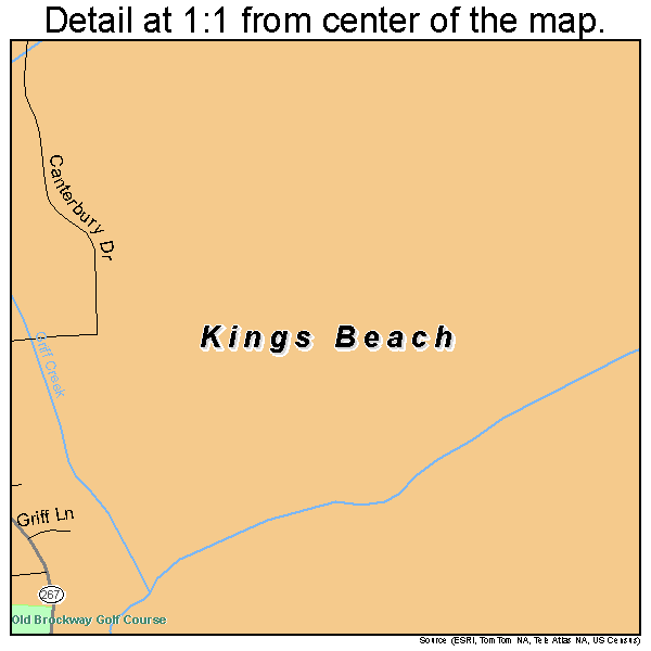 Kings Beach, California road map detail