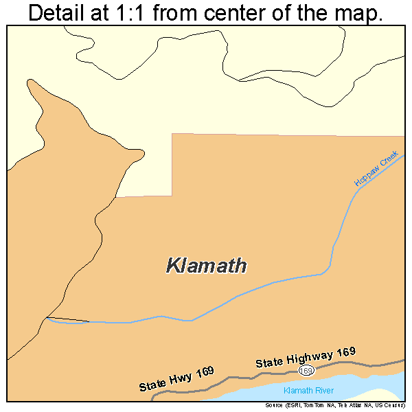 Klamath, California road map detail