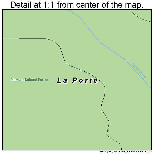 La Porte, California road map detail