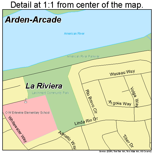 La Riviera, California road map detail