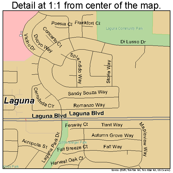 Laguna, California road map detail