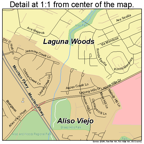 Laguna Hills, California road map detail