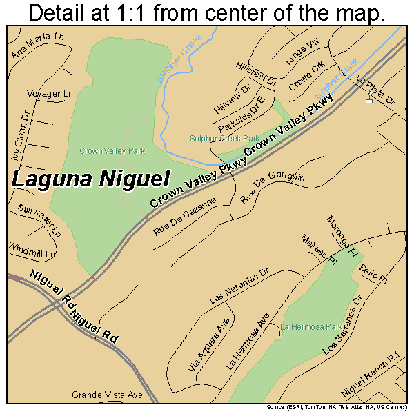 Laguna Niguel, California road map detail