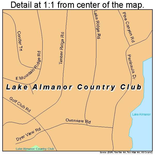 Lake Almanor Country Club, California road map detail