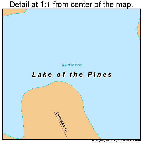 Lake of the Pines, California road map detail