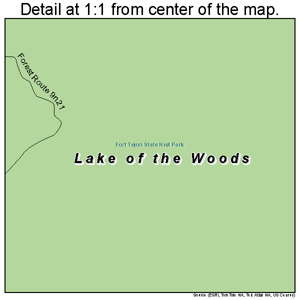 Lake of the Woods, California road map detail