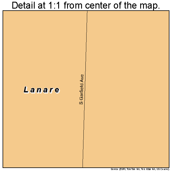Lanare, California road map detail
