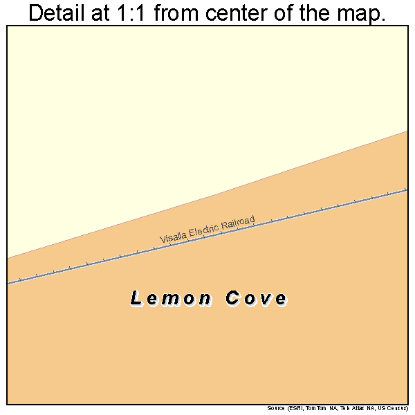 Lemon Cove, California road map detail