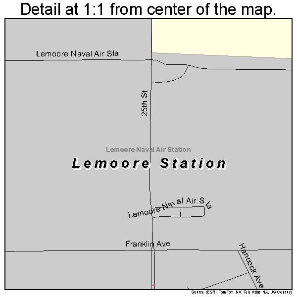 Lemoore Station, California road map detail