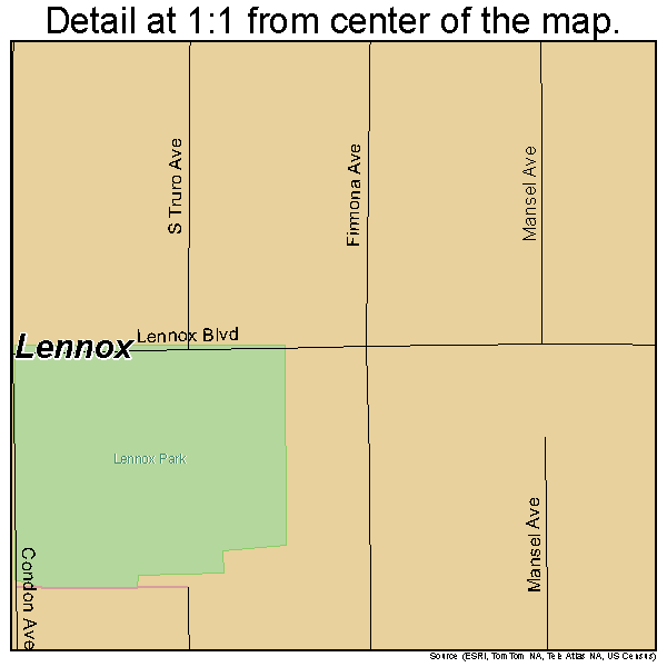 Lennox, California road map detail