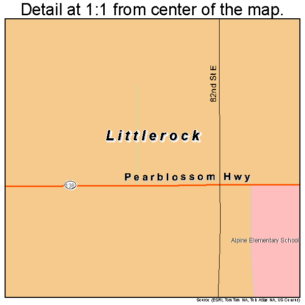 Littlerock, California road map detail