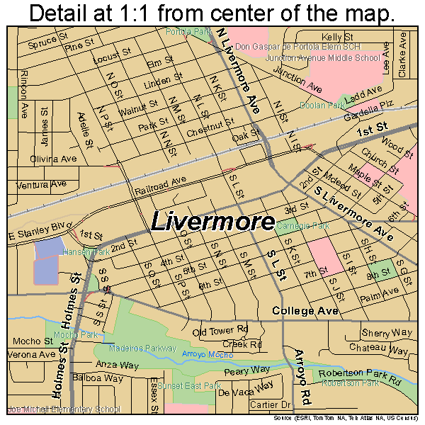 Livermore, California road map detail