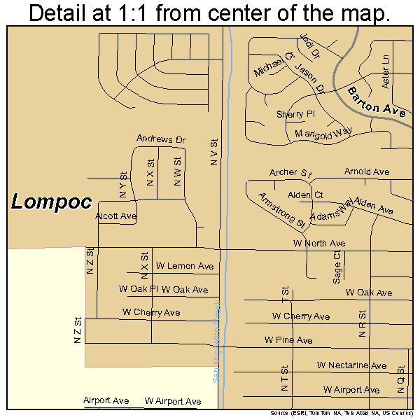 Lompoc California Street Map 0642524