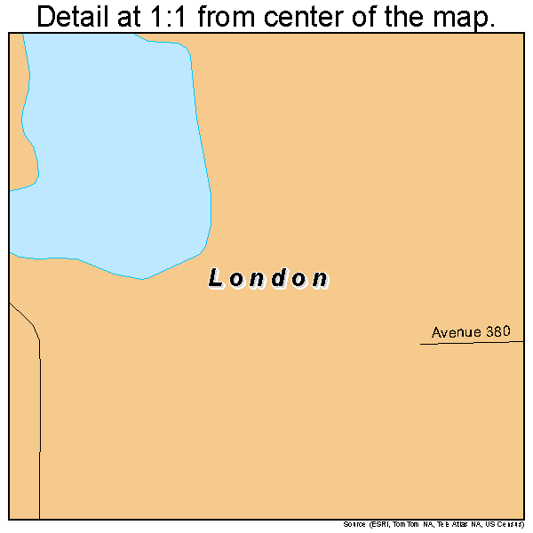 London, California road map detail