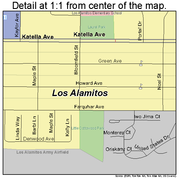 Los Alamitos, California road map detail