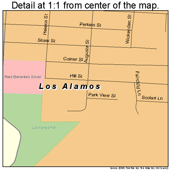 Los Alamos, California road map detail