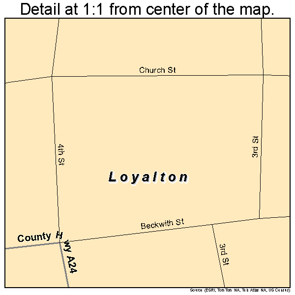 Loyalton, California road map detail