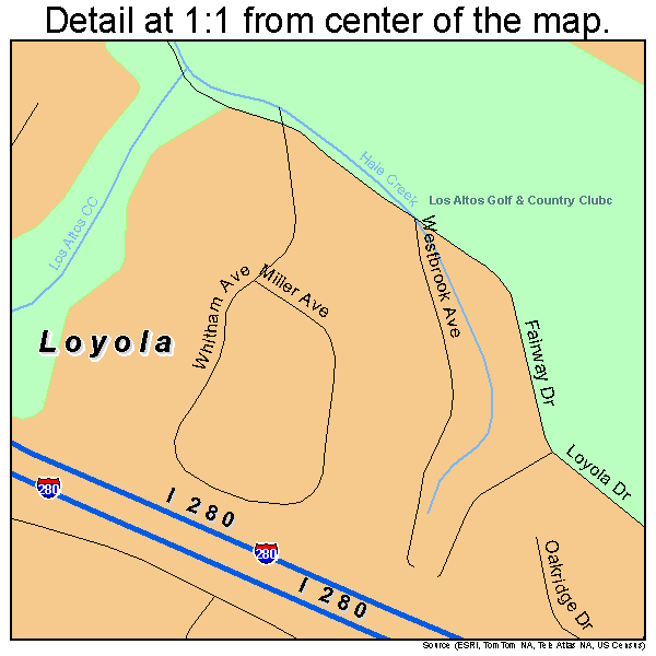 Loyola, California road map detail