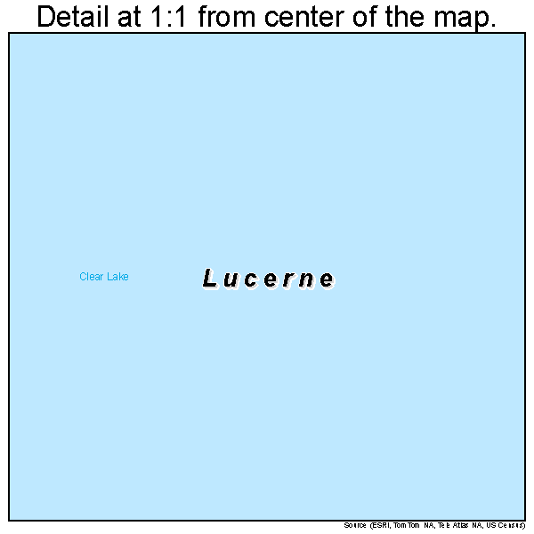 Lucerne, California road map detail