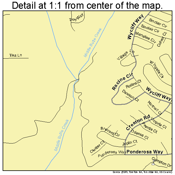 Magalia, California road map detail