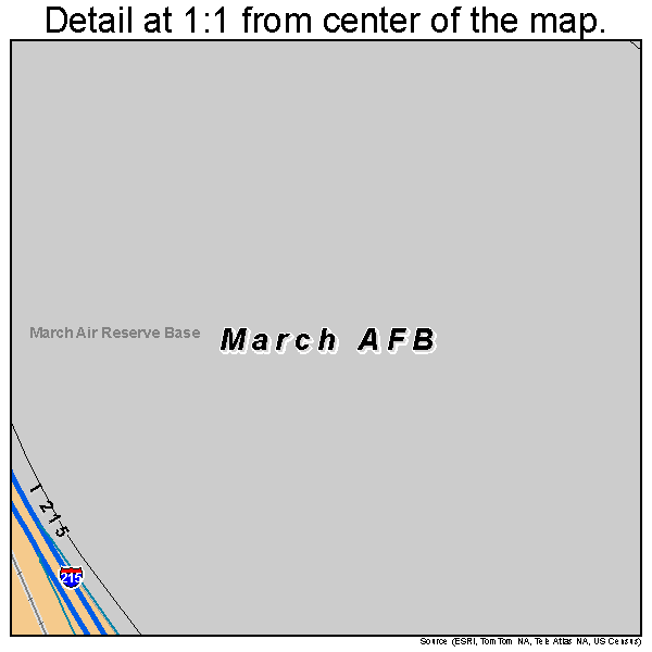 March AFB, California road map detail