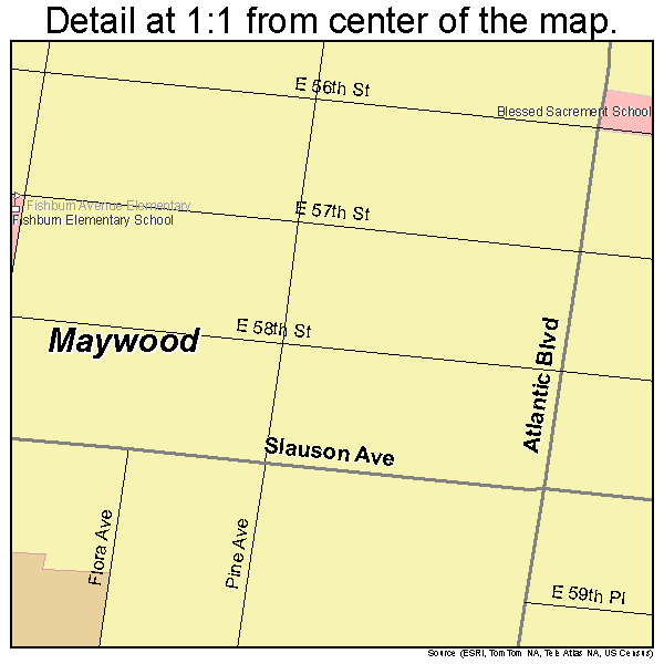 Maywood, California road map detail