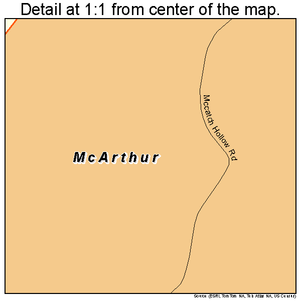 McArthur, California road map detail