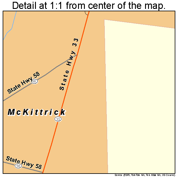 McKittrick, California road map detail
