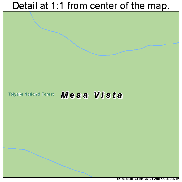 Mesa Vista, California road map detail