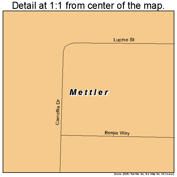 Mettler, California road map detail