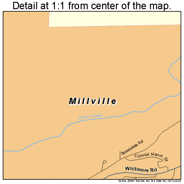 Millville, California road map detail