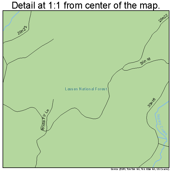 Mineral, California road map detail