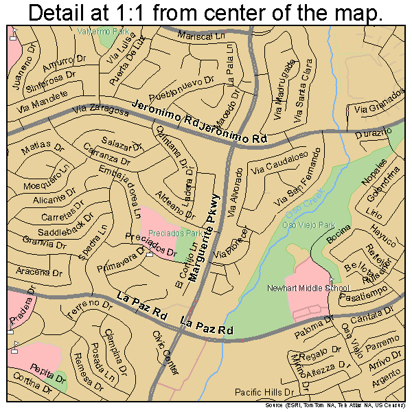 Mission Viejo, California road map detail