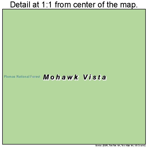 Mohawk Vista, California road map detail