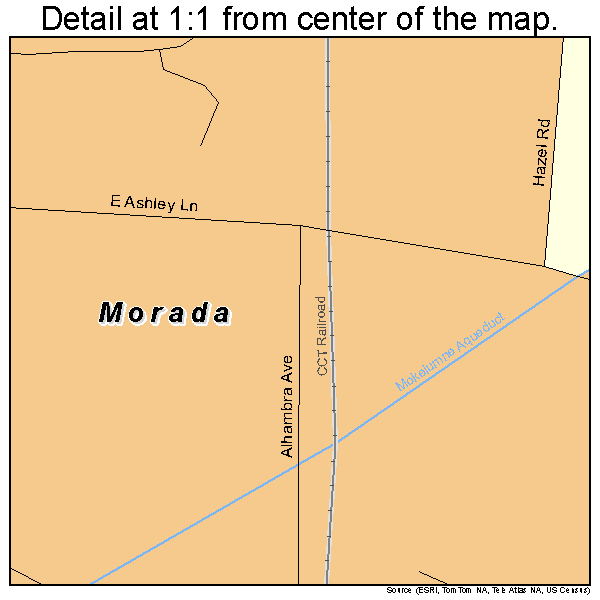Morada, California road map detail