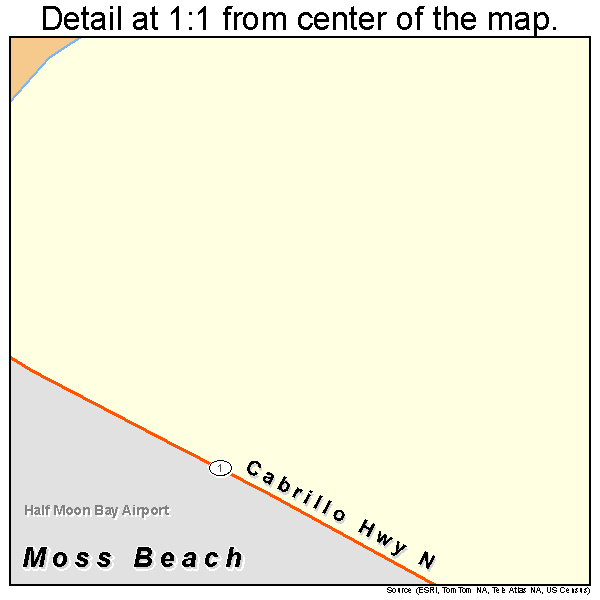 Moss Beach, California road map detail