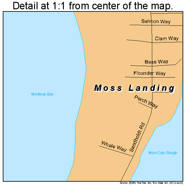 Moss Landing, California road map detail