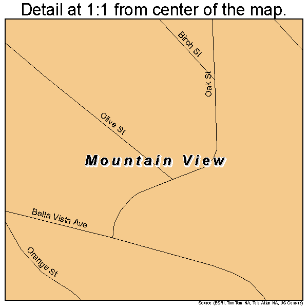 Mountain View, California road map detail