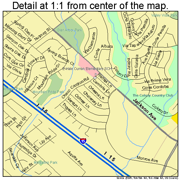 Murrieta, California road map detail