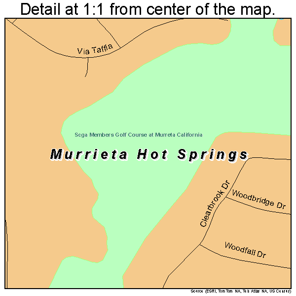 Murrieta Hot Springs, California road map detail
