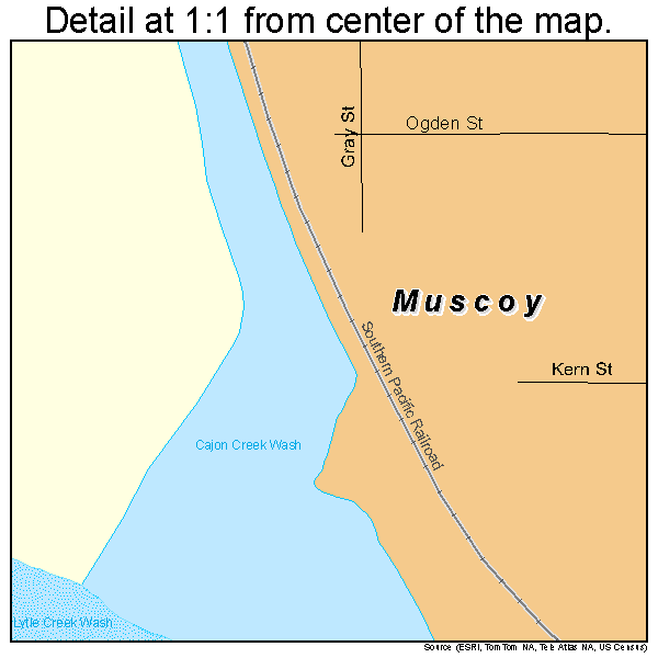 Muscoy, California road map detail